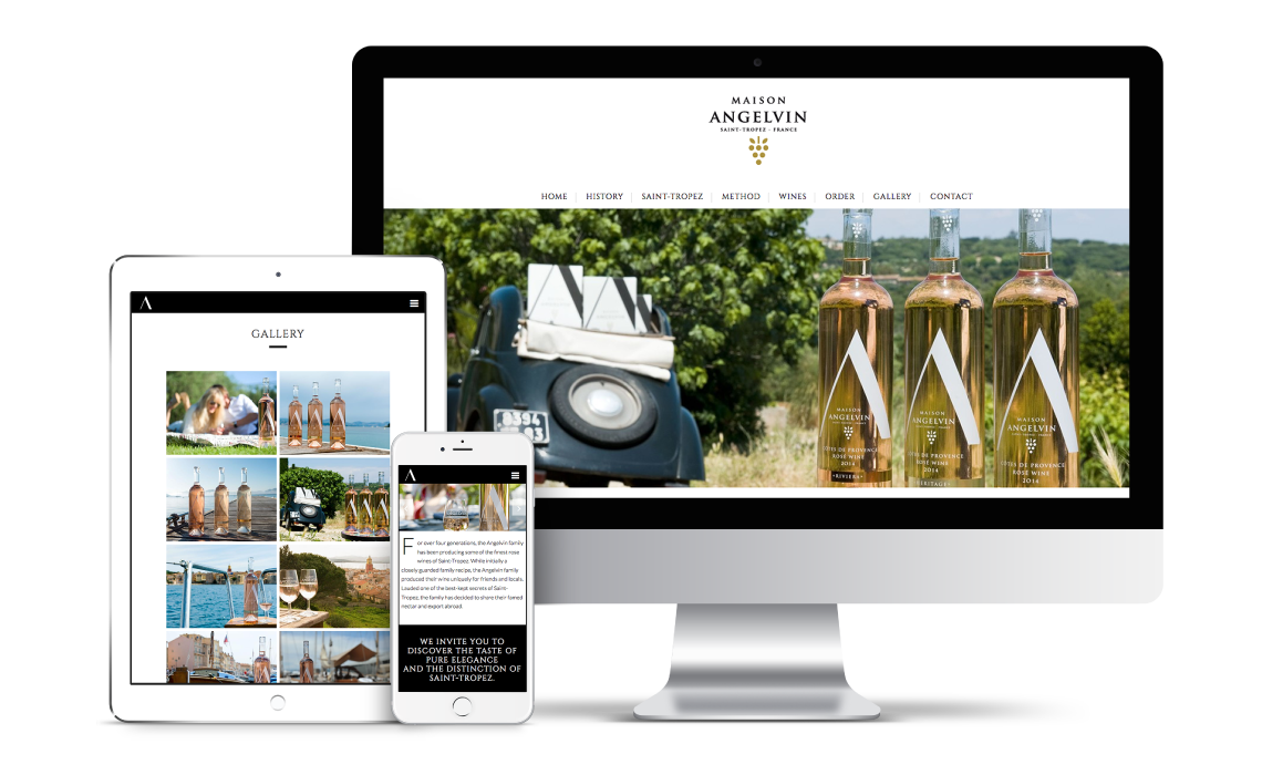 Responsive view of Maison Angelvin's website